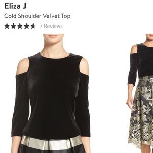Cold shoulder velvet top